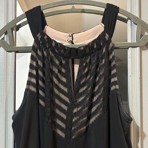 London Times Black and Cream Striped Maxi Dress